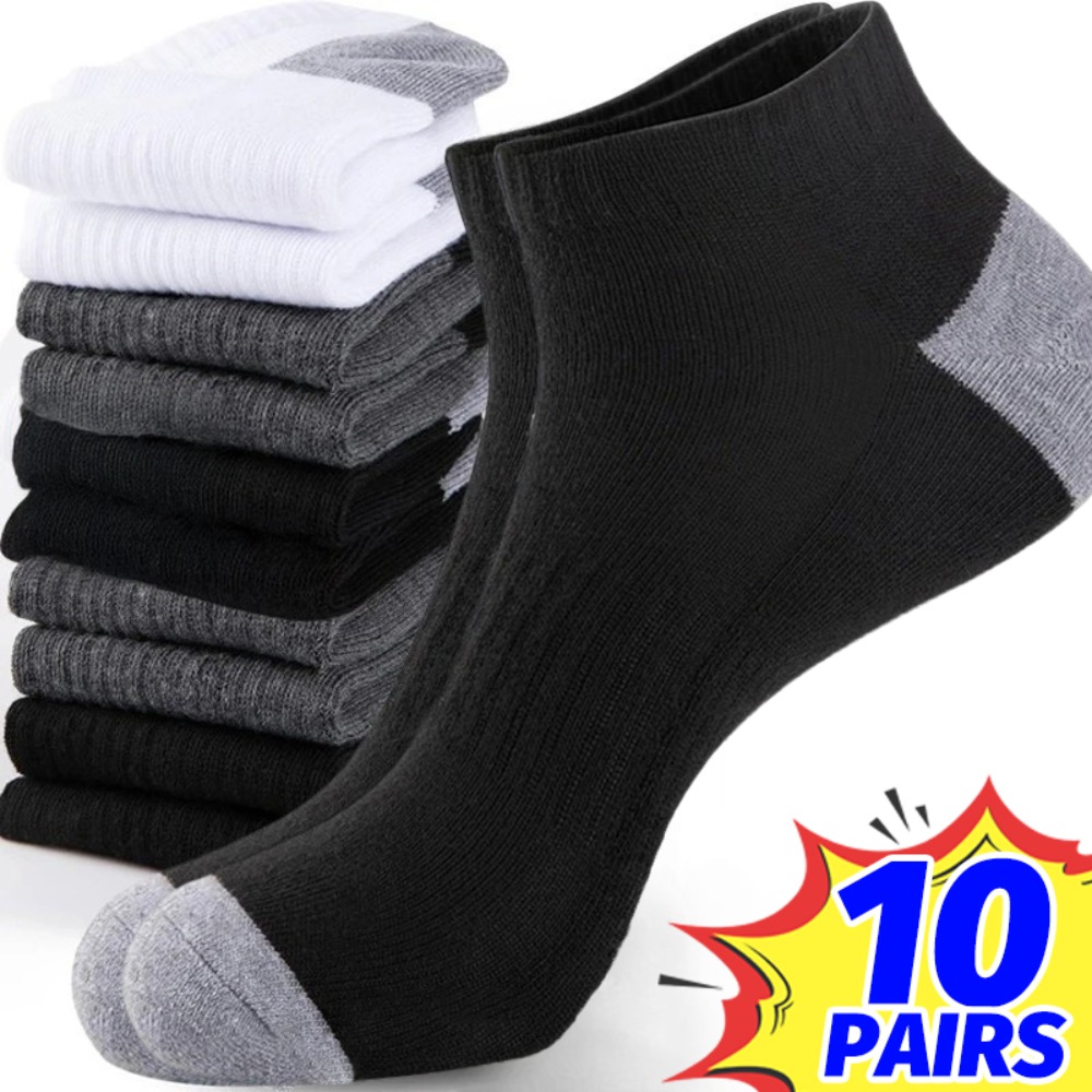 Ankle Sock Low Cut - 1-10 pares de meias respiráveis de