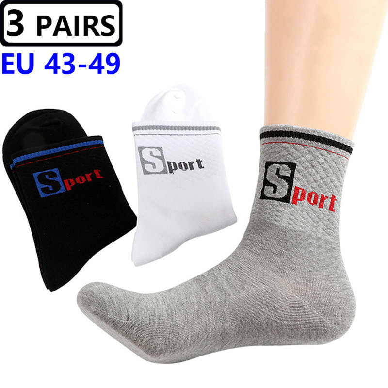 3 pares/pacote grandes meias u - Cotton Crew Sock Pack avaliação e preço