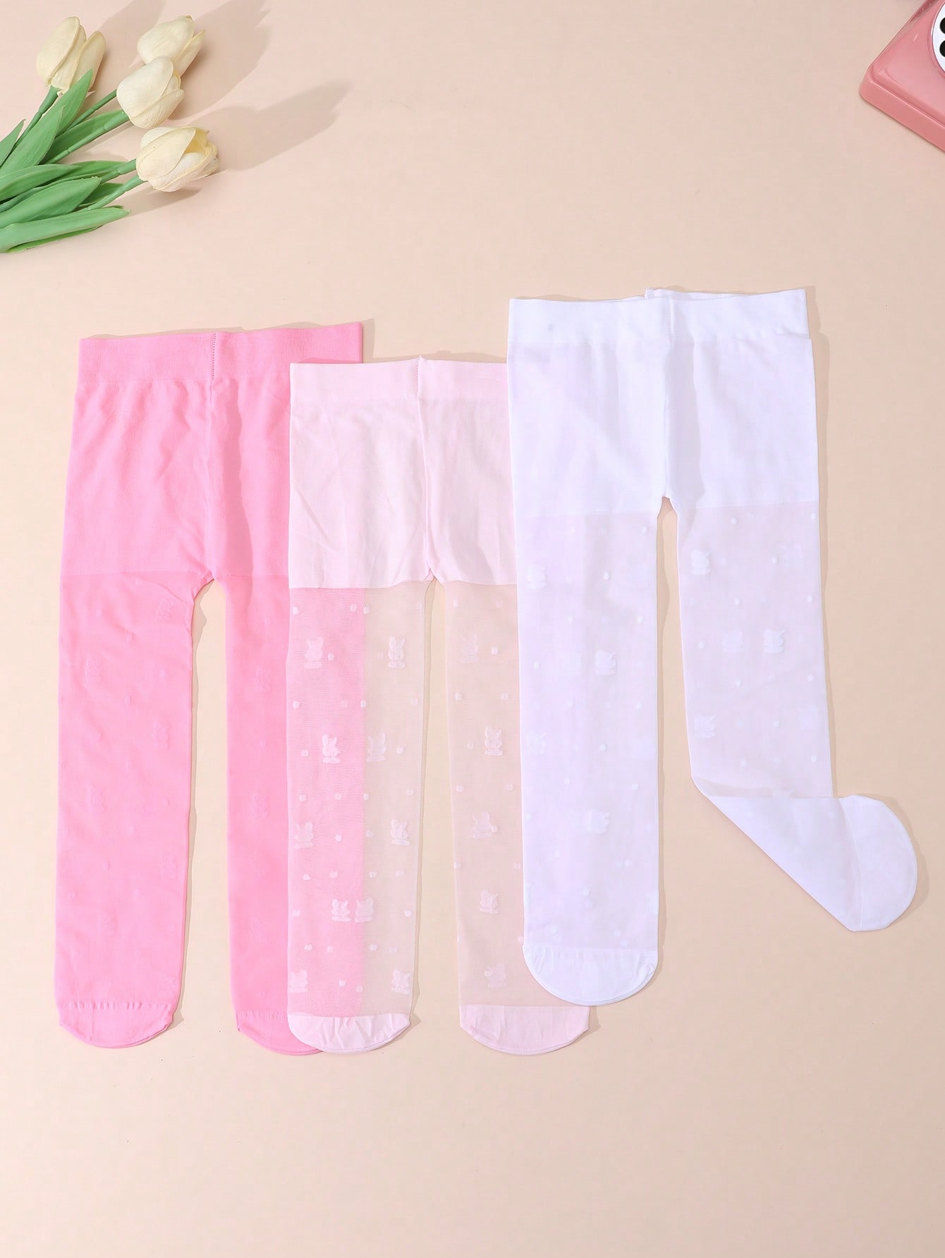 Pacote com 3 Meias-Calças Flor - Tights Pantyhose Sheer avaliação e preço
