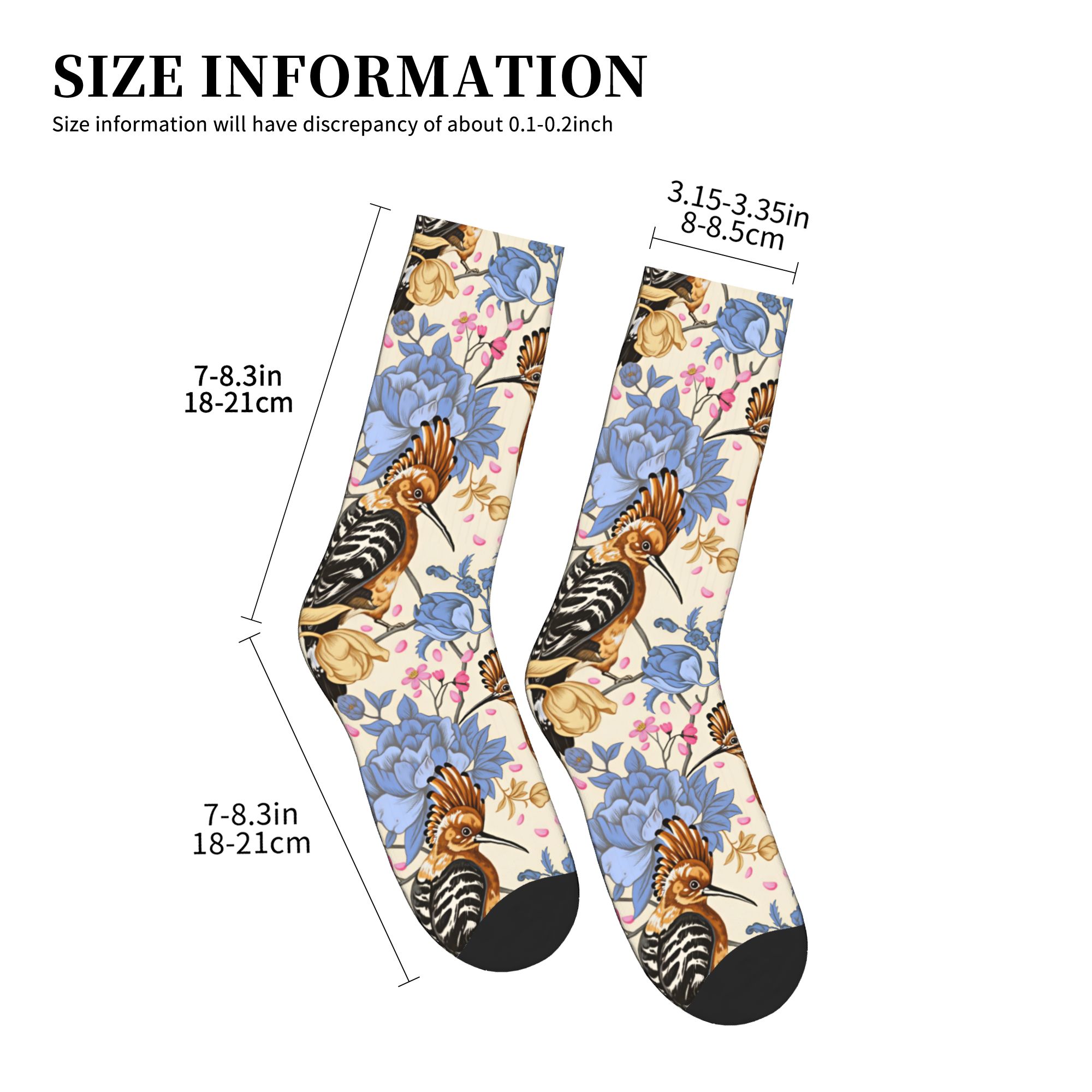 Hoopoe Bird Blue Peony Vintage - Dress Sock Men avaliação e preço