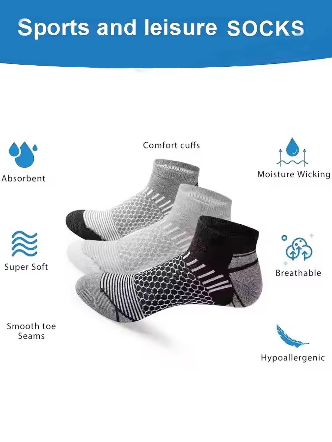 6 Pares de Meias Masculinas de - Ankle Sock Low Cut avaliação e preço